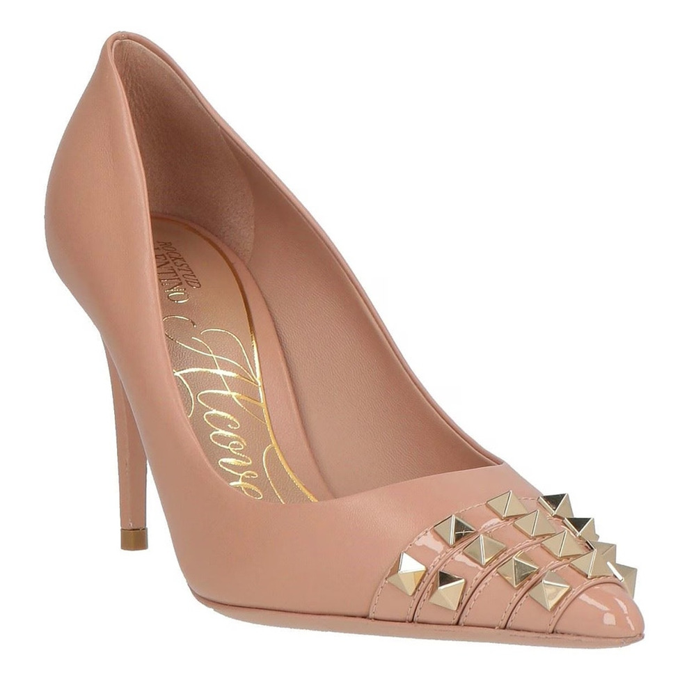 NIB Valentino Garavani Rockstud Alcove Leather Pointed-toe Pumps 41.5